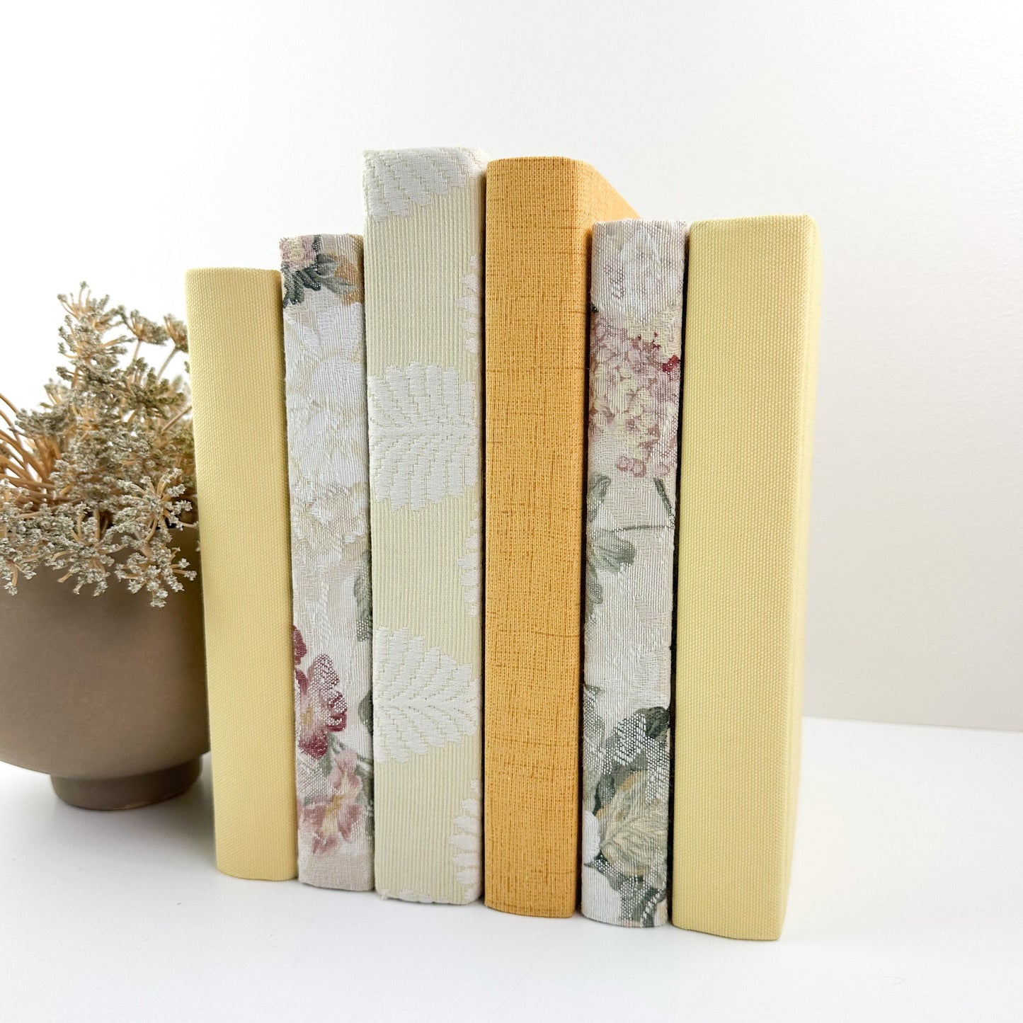 Yellow Fabric Covered Books