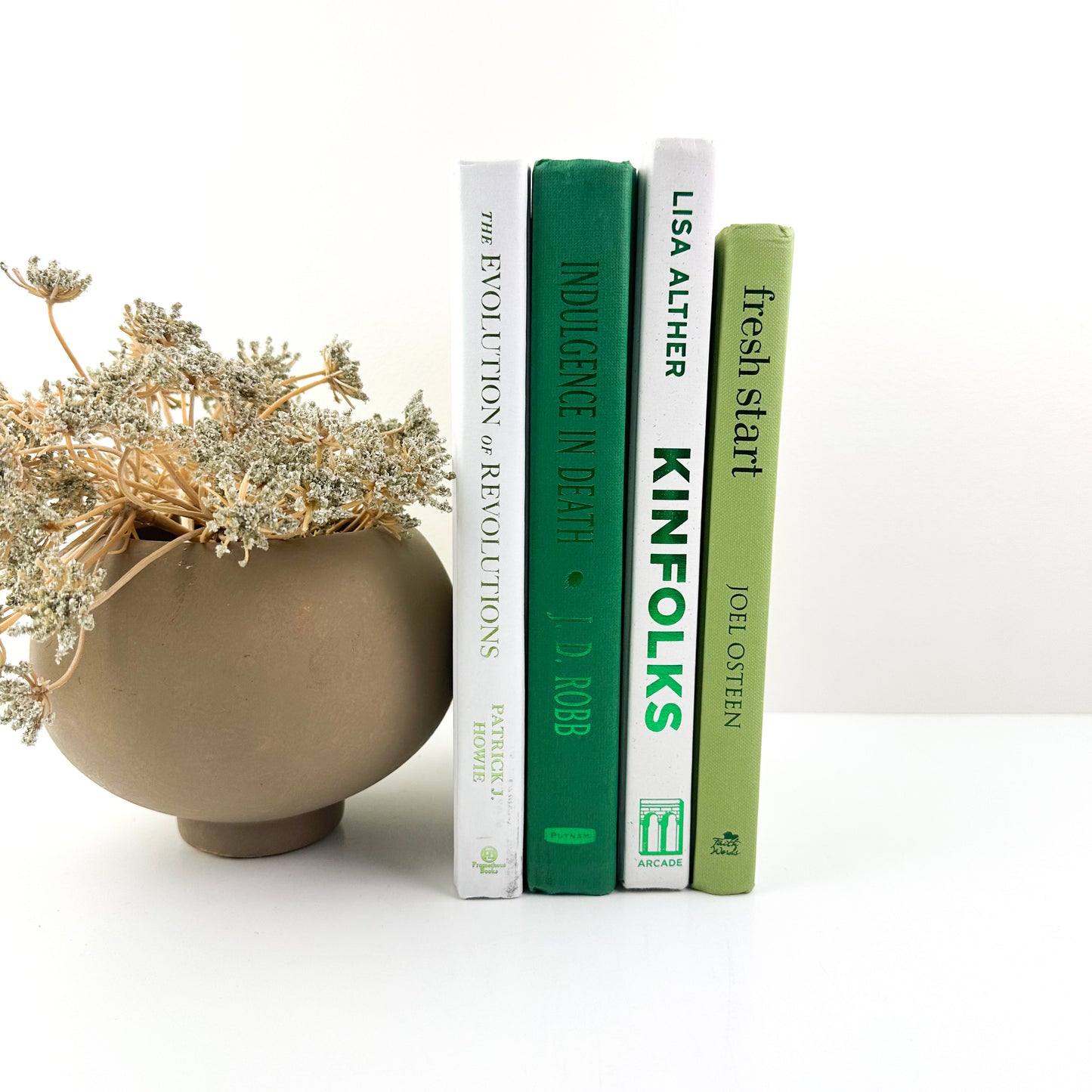 Green and White Set of Books