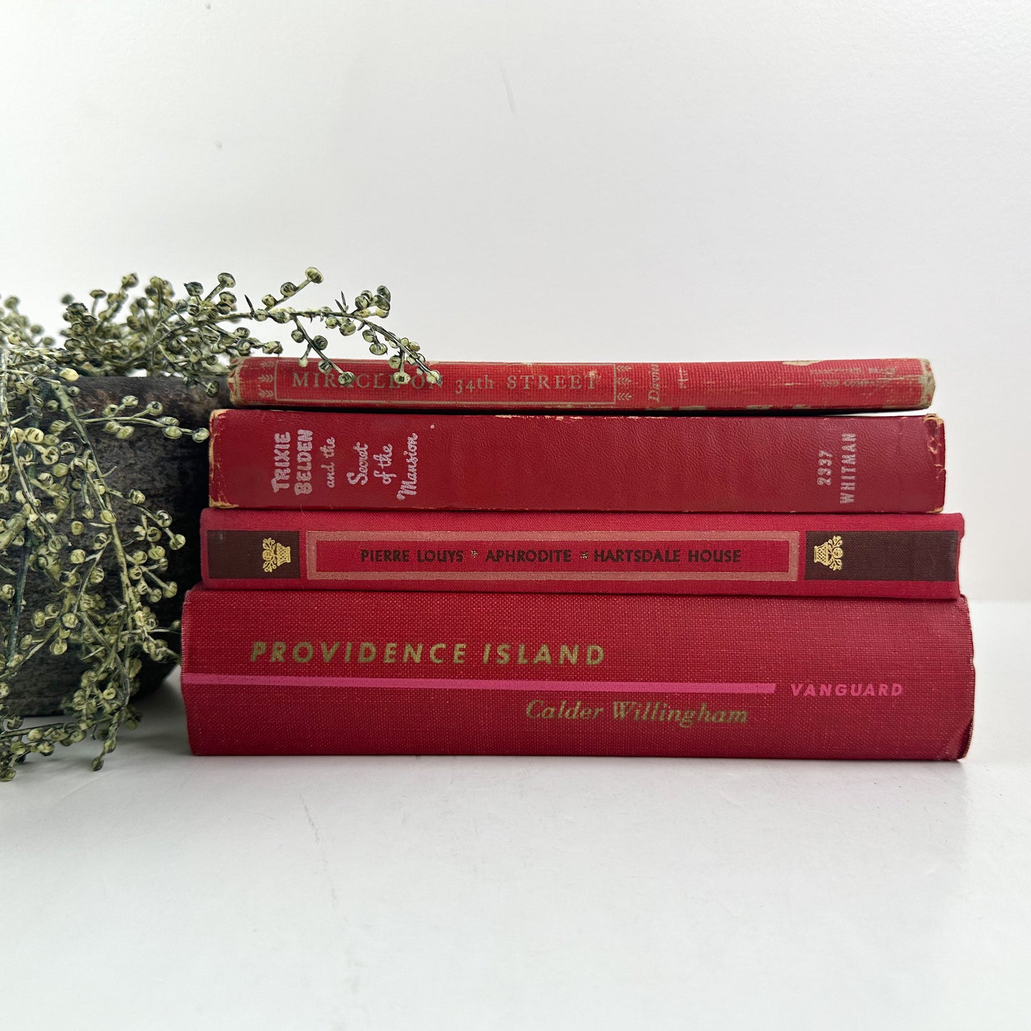 Red Books for Shelf Decor