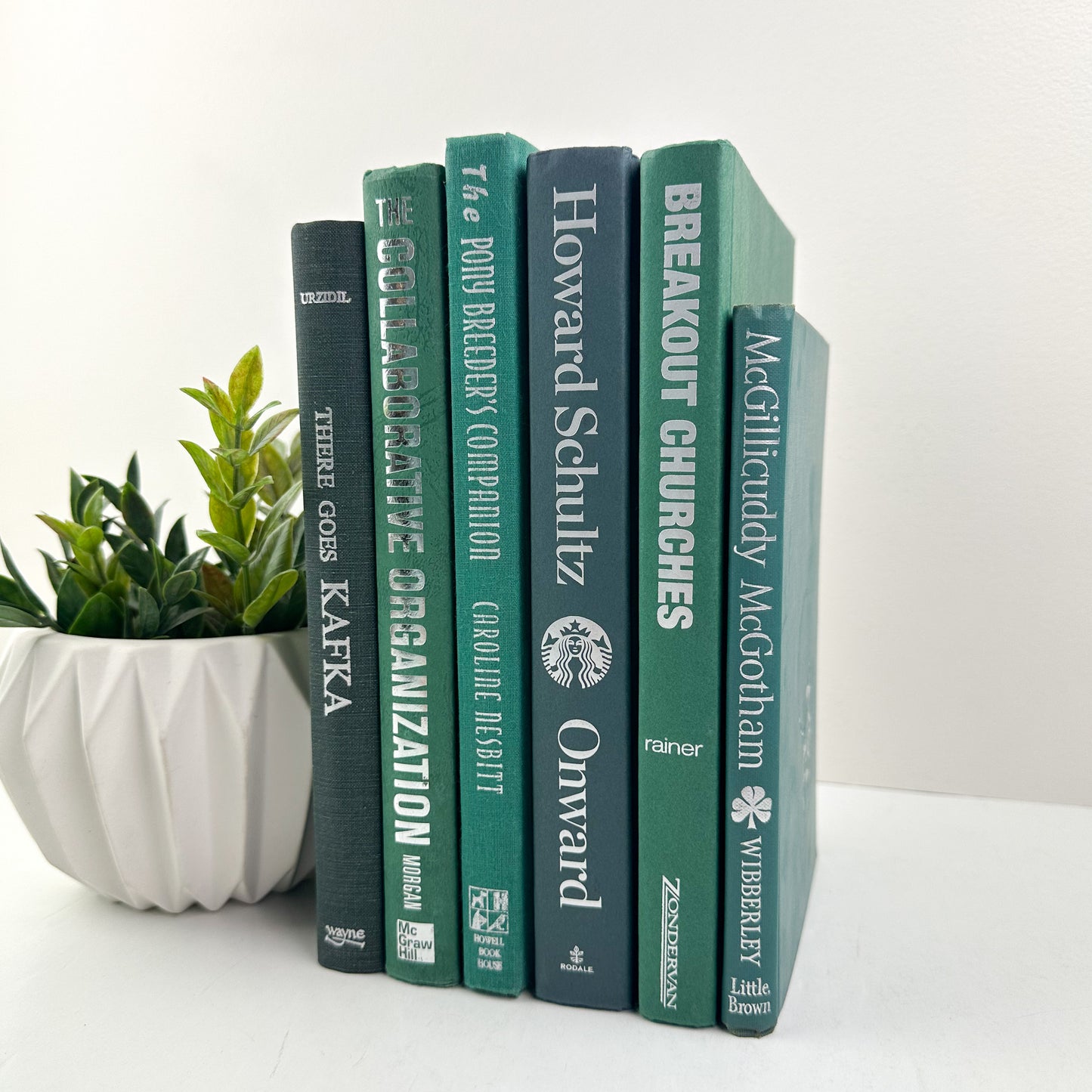 Modern Green Books for Bookshelf Decor