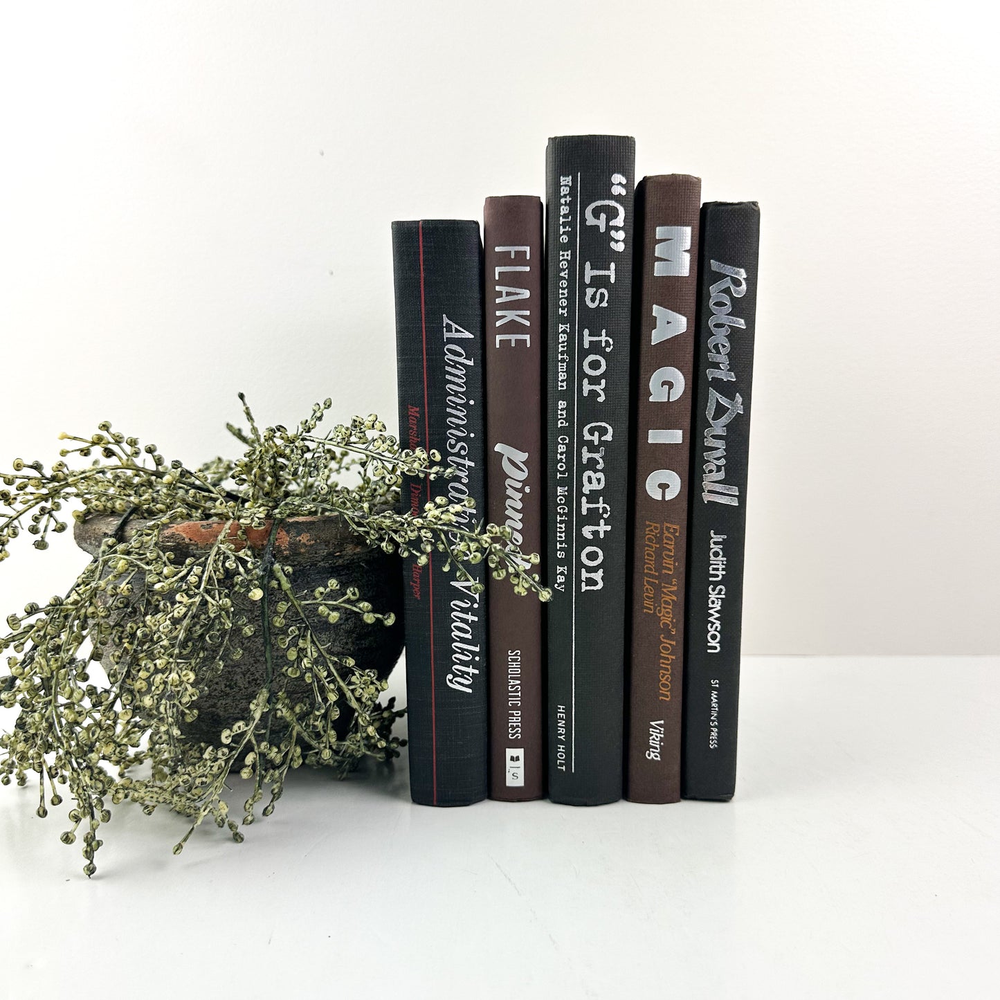 Black and Brown Book Set for Shelf Decor