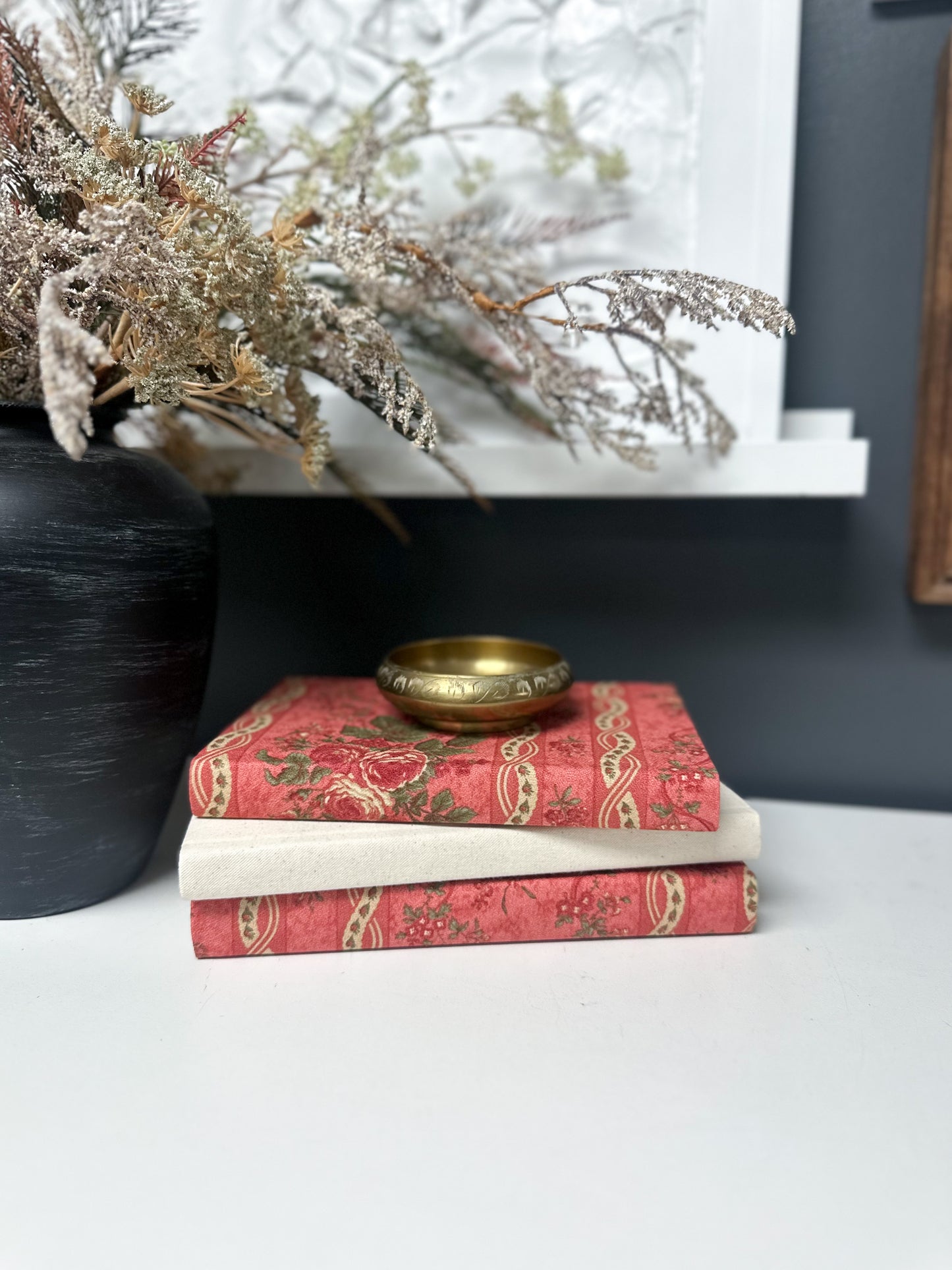 Floral Fabric Covered Books