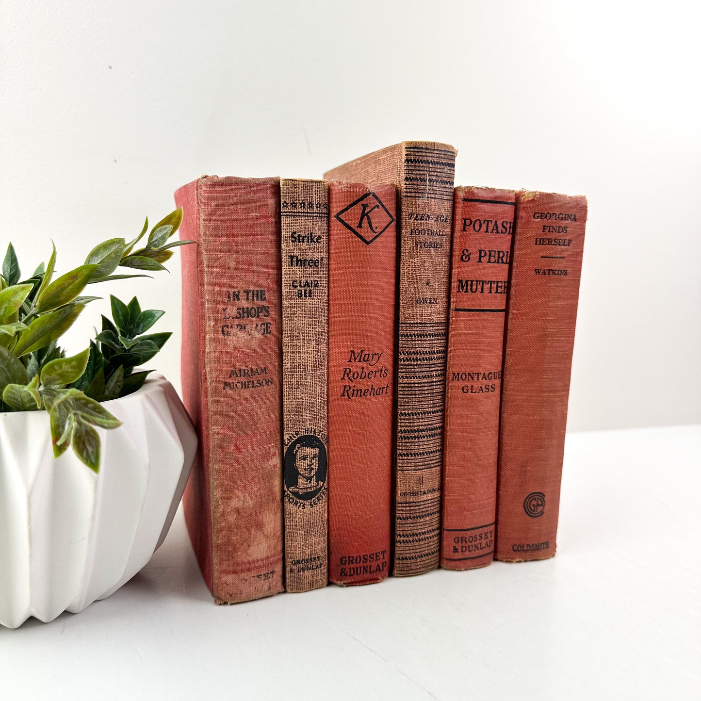 Faded Red Books for Decor