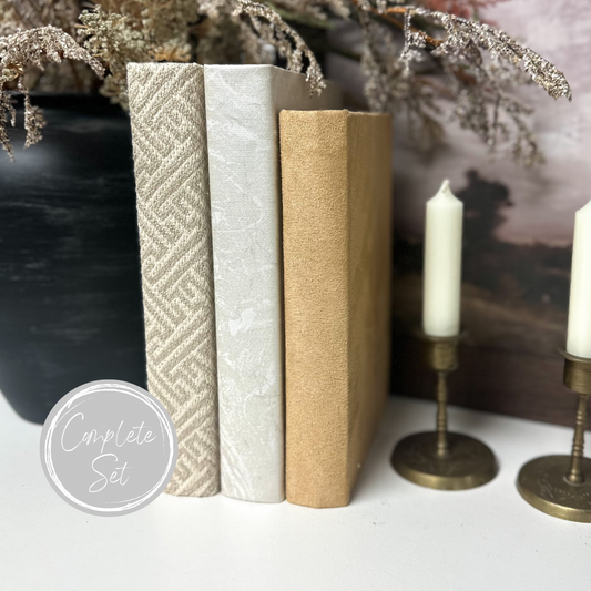 Neutral Fabric Covered Book Set