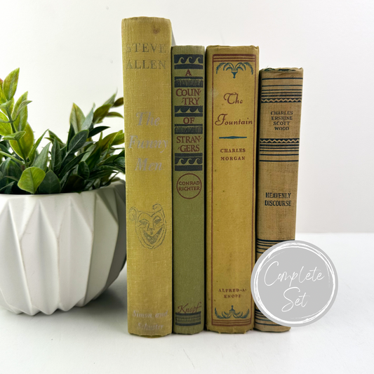 Vintage Green Book Decor