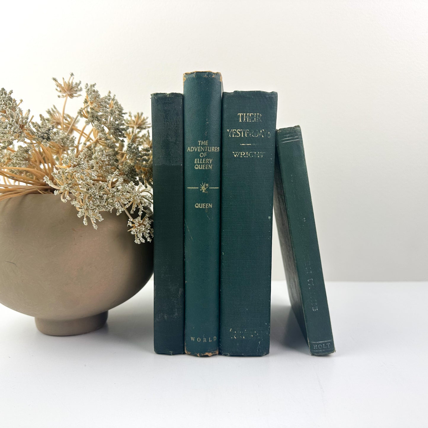 Vintage Green Books for Decor