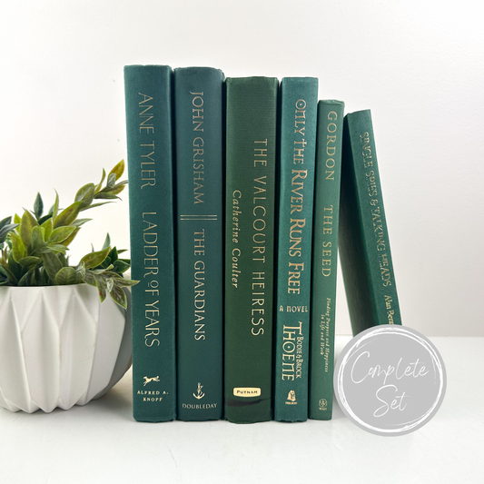 Green Book Stack for Shelf Decor