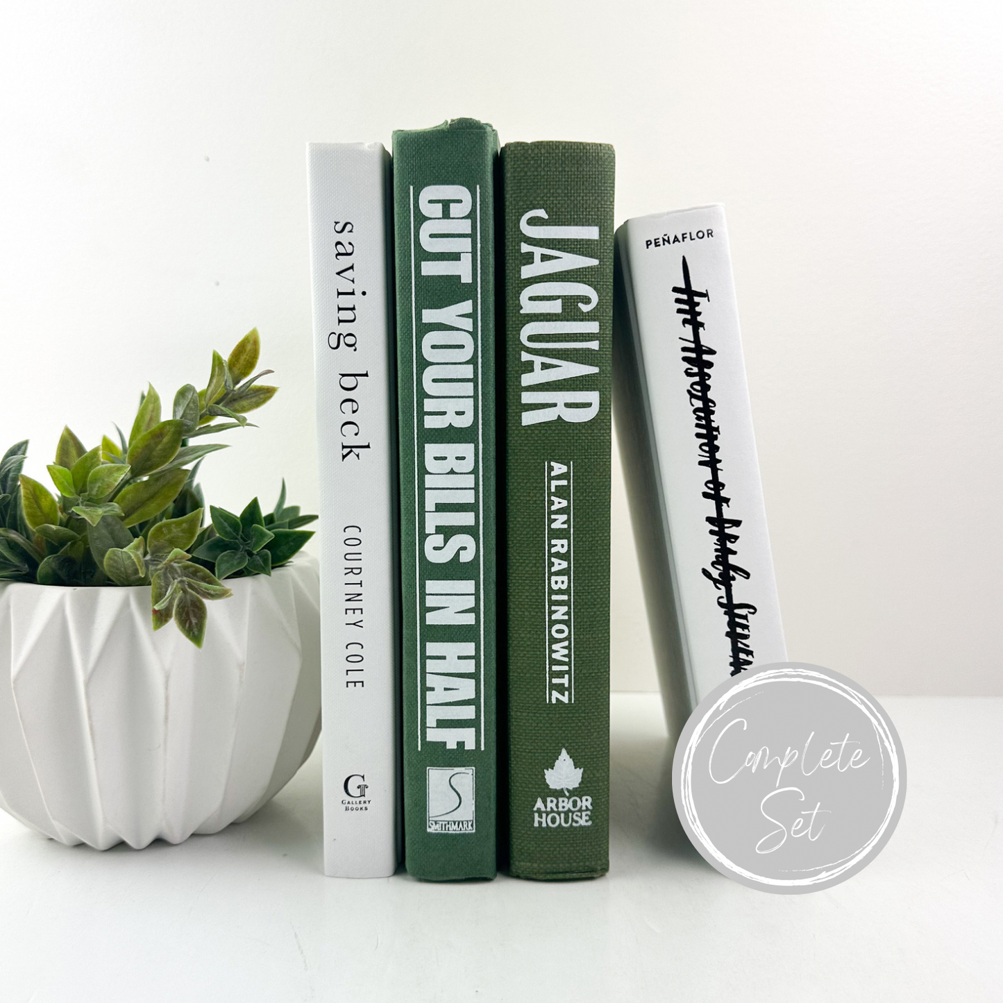 Green and White Set of Books