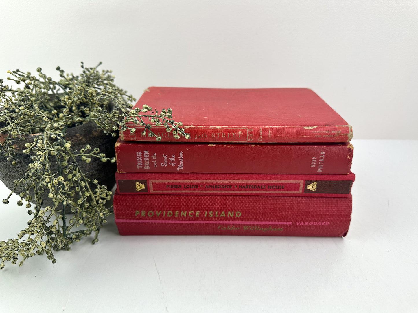 Red Books for Shelf Decor