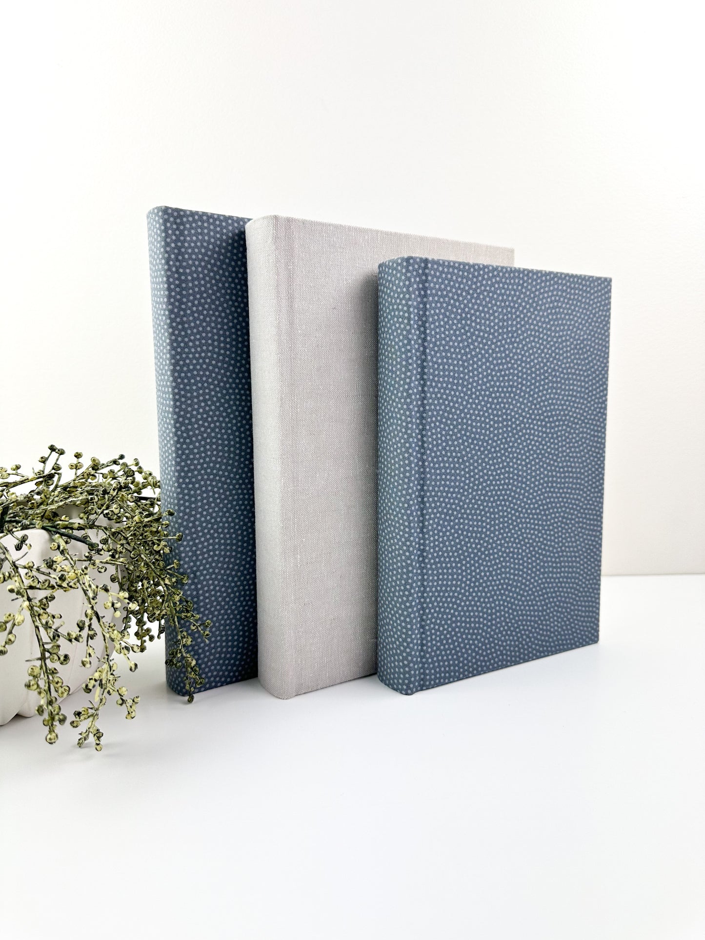 Blue Fabric Covered Book Set