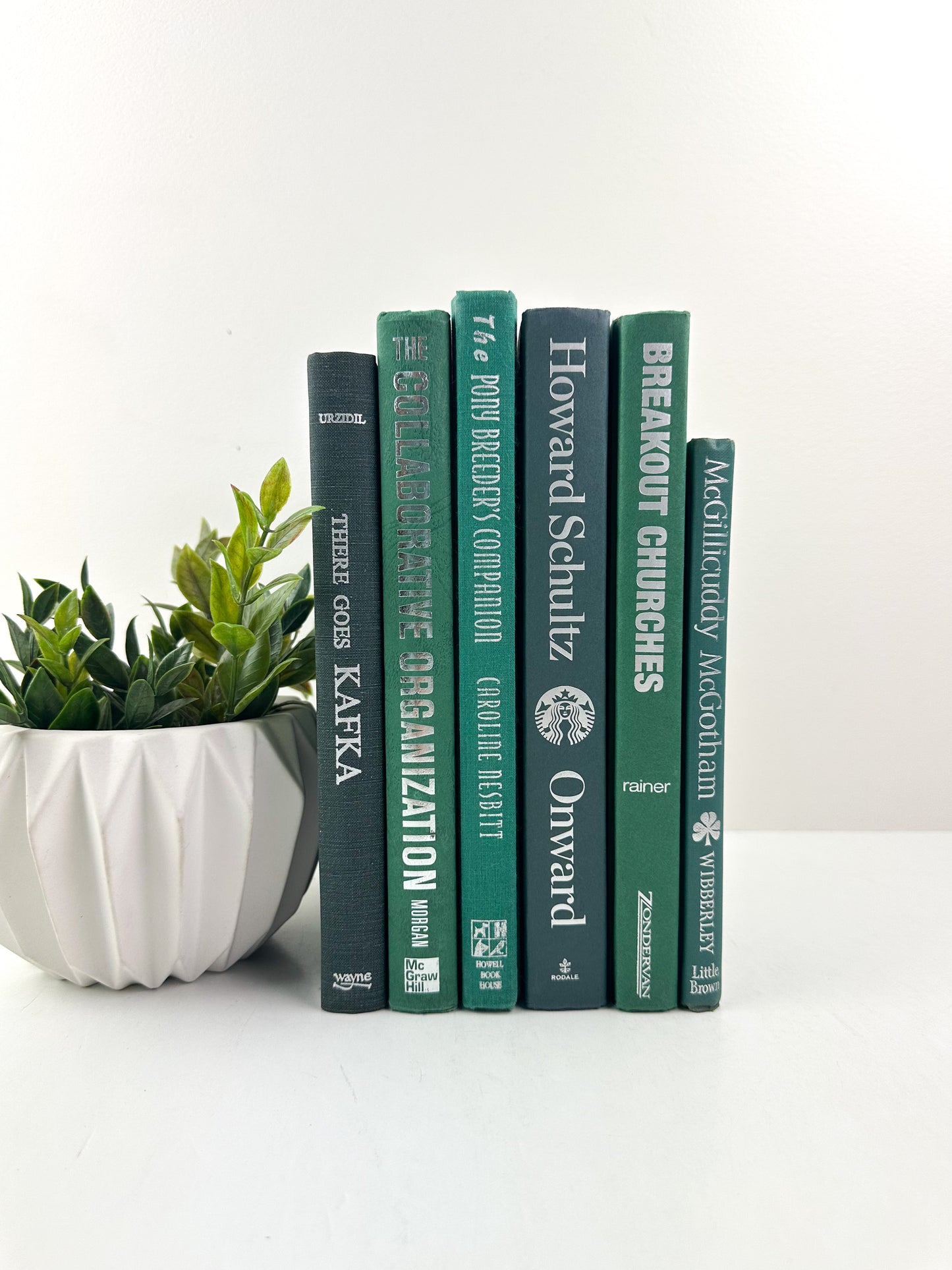 Modern Green Books for Bookshelf Decor