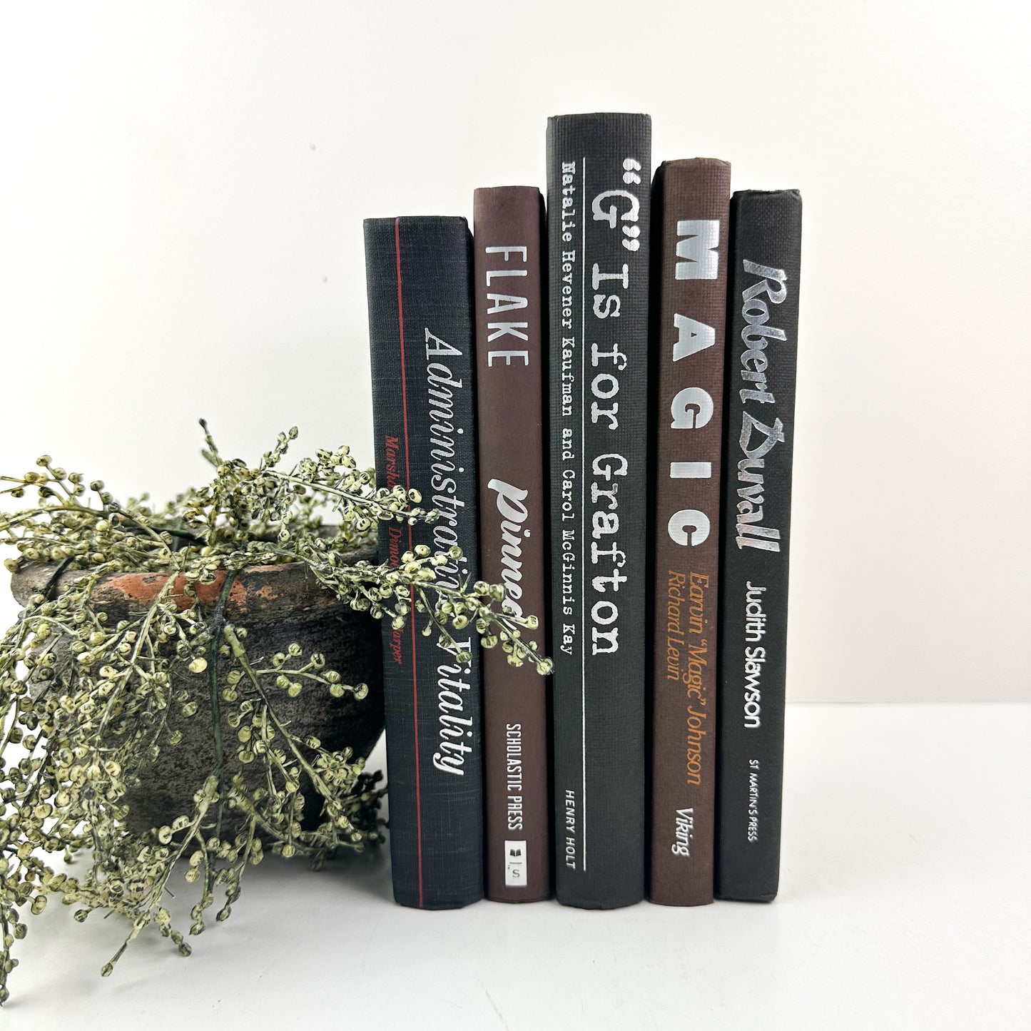 Black and Brown Book Set for Shelf Decor