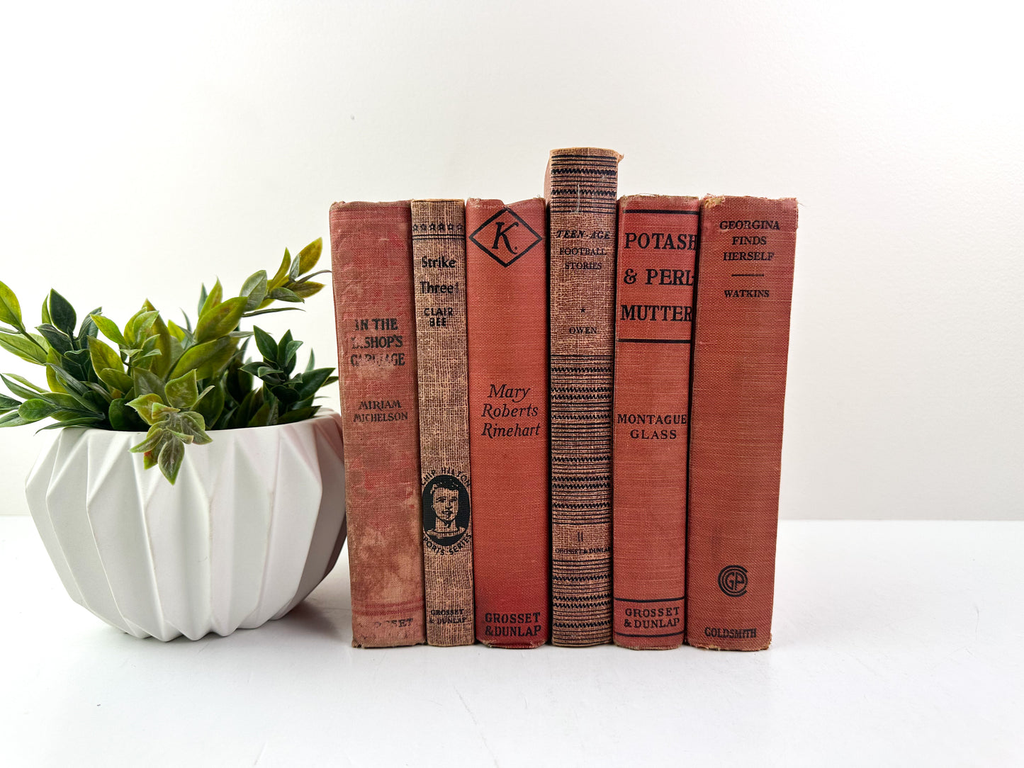 Faded Red Books for Decor