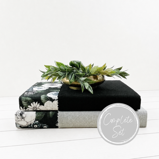 Black and Gray Floral Books for Home Design