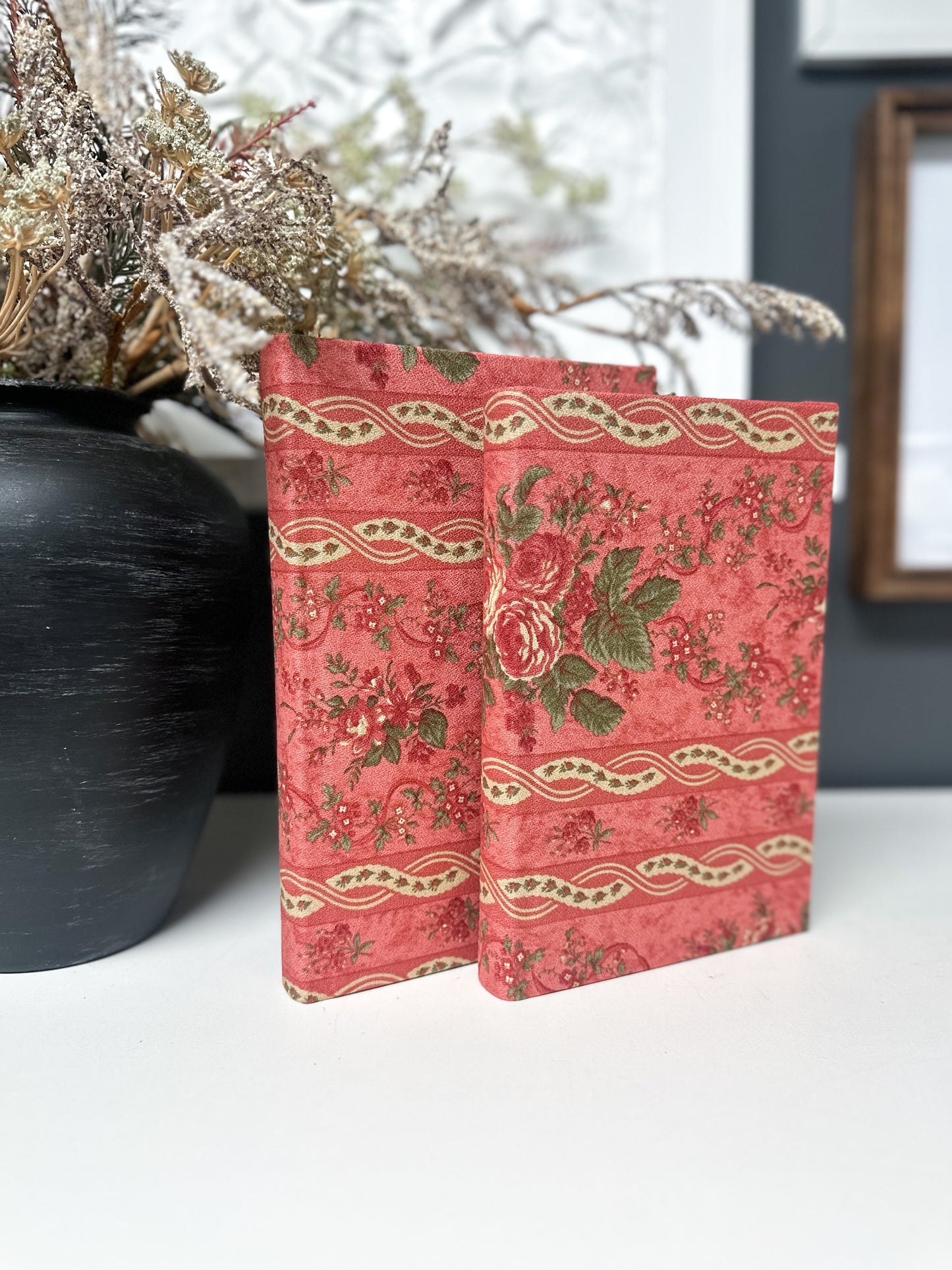 Floral Fabric Covered Books