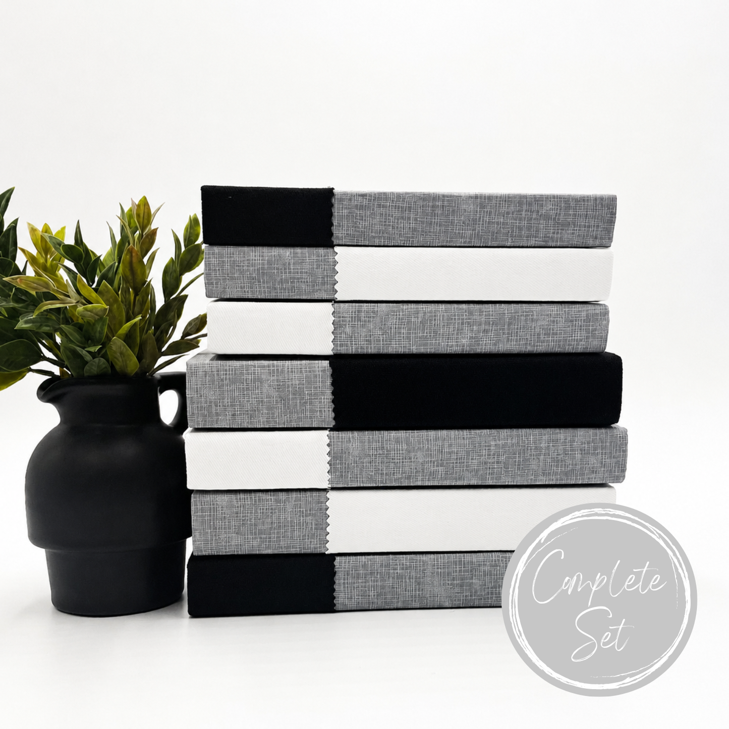 Classic Black, White and Gray Mantle Decor