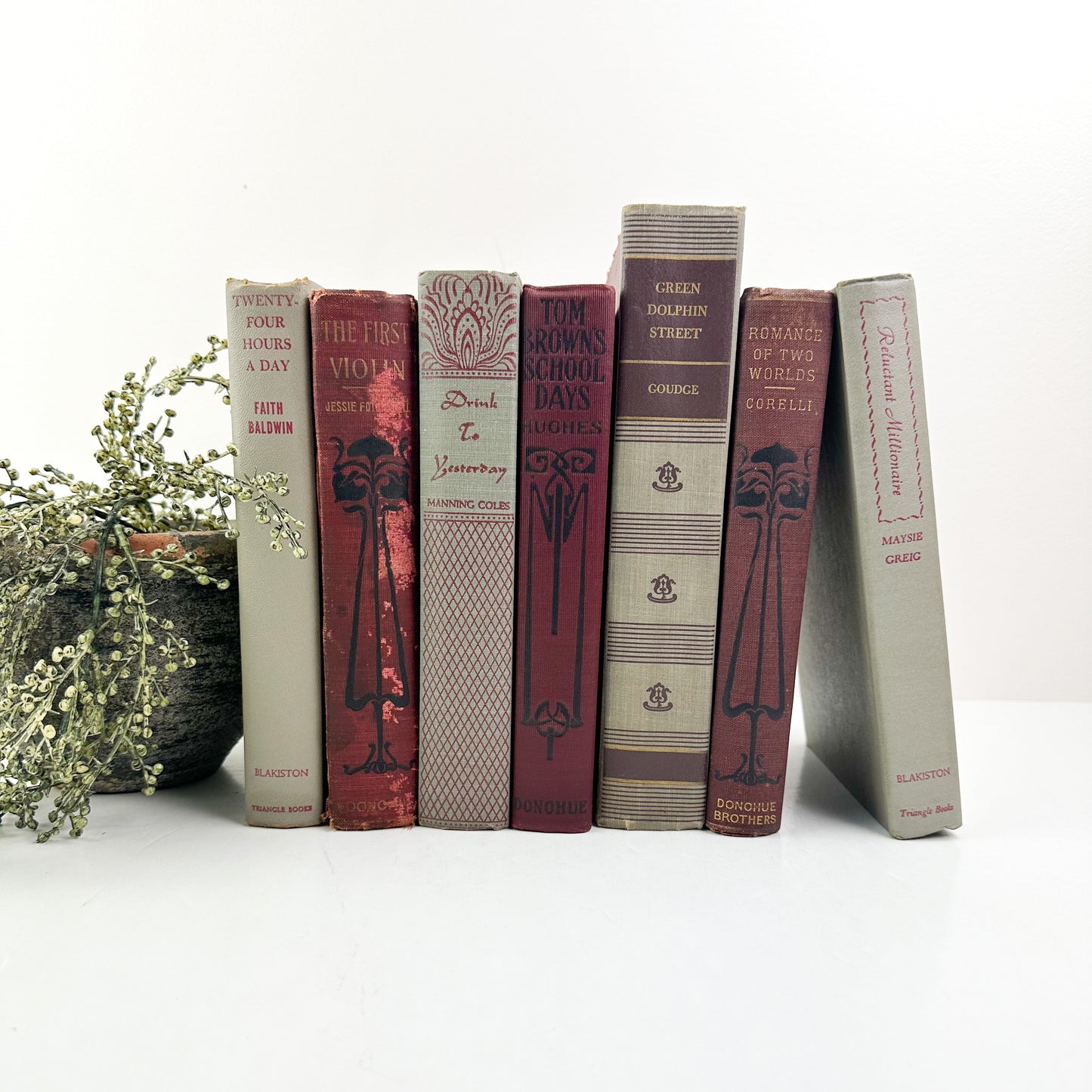 Red and Gray Book Decor