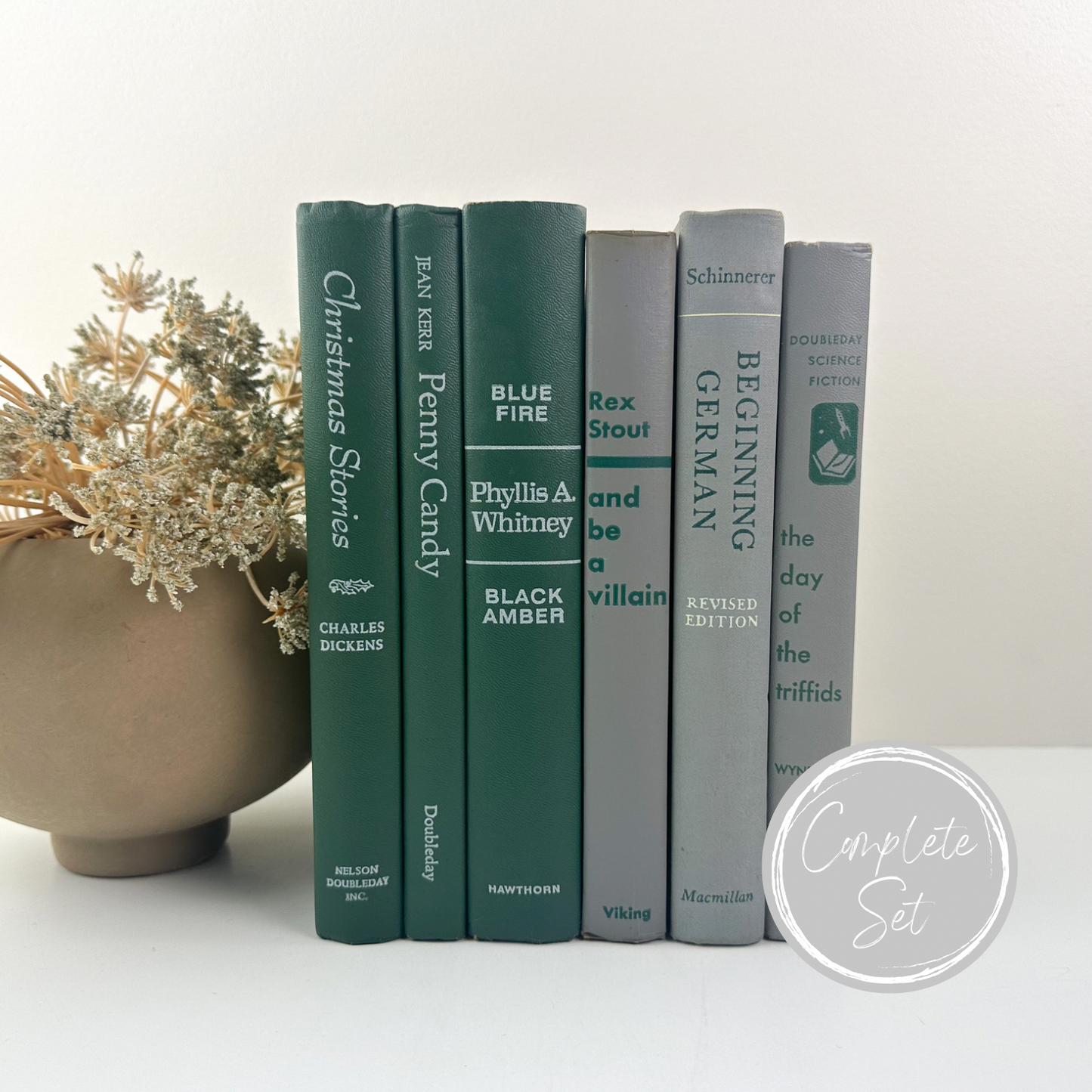 Green and Gray Book Decor