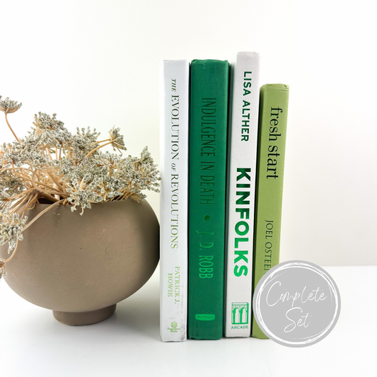 Green and White Set of Books
