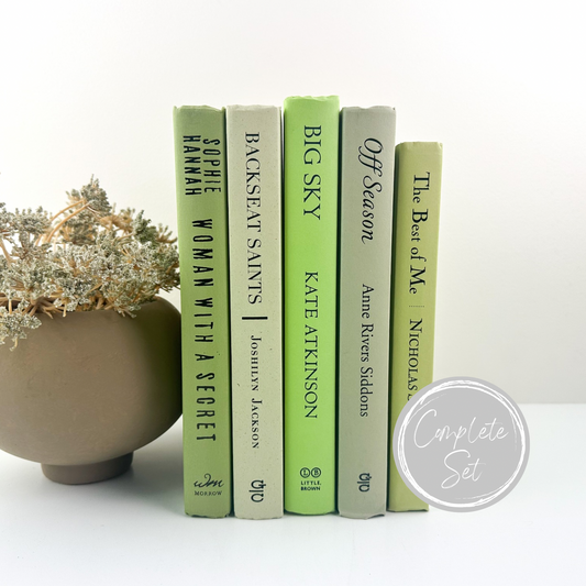 Green Books for Shelf Decor