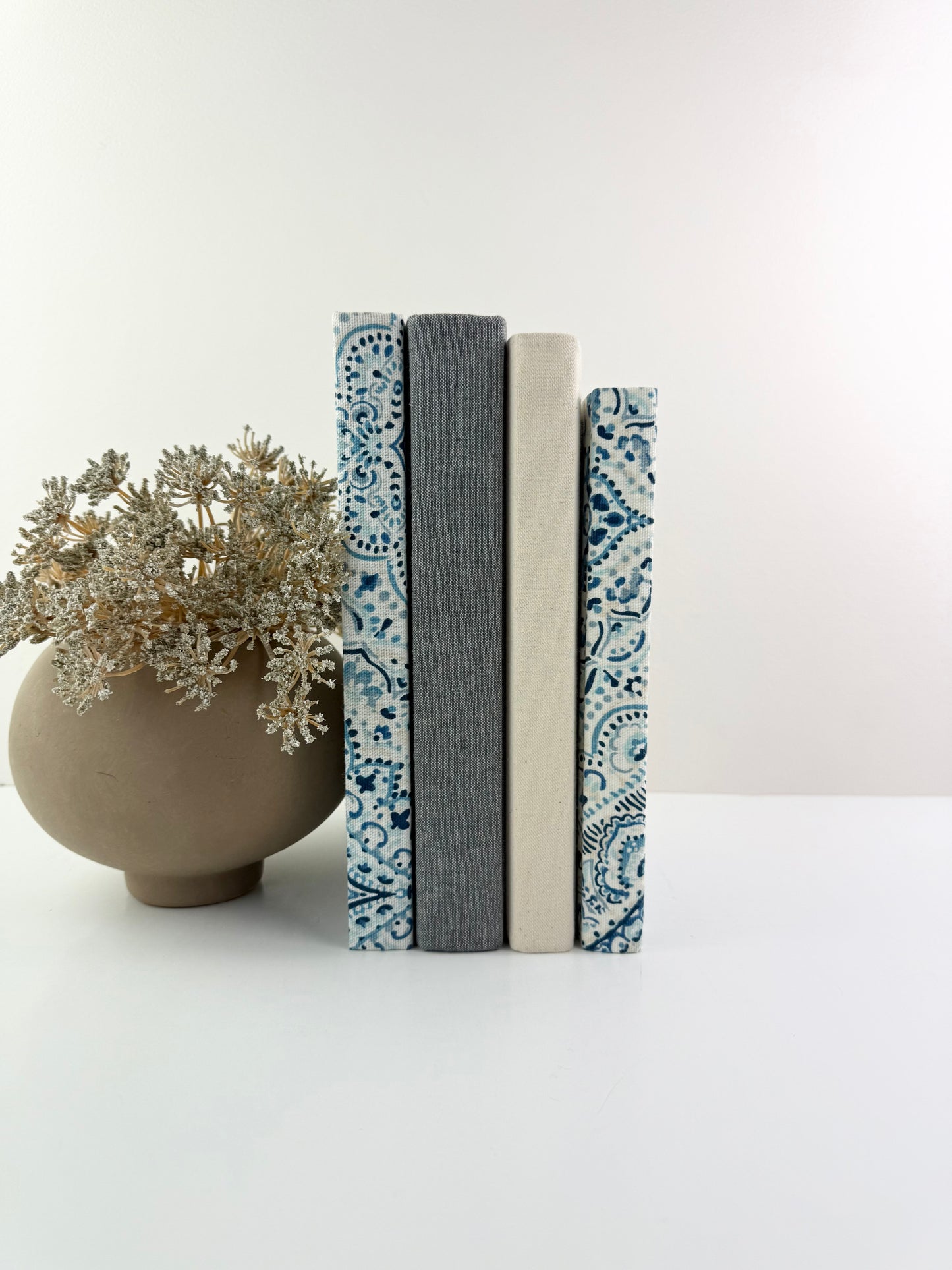Blue Fabric Covered Books