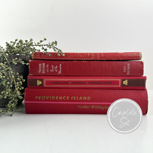 Red Books for Shelf Decor