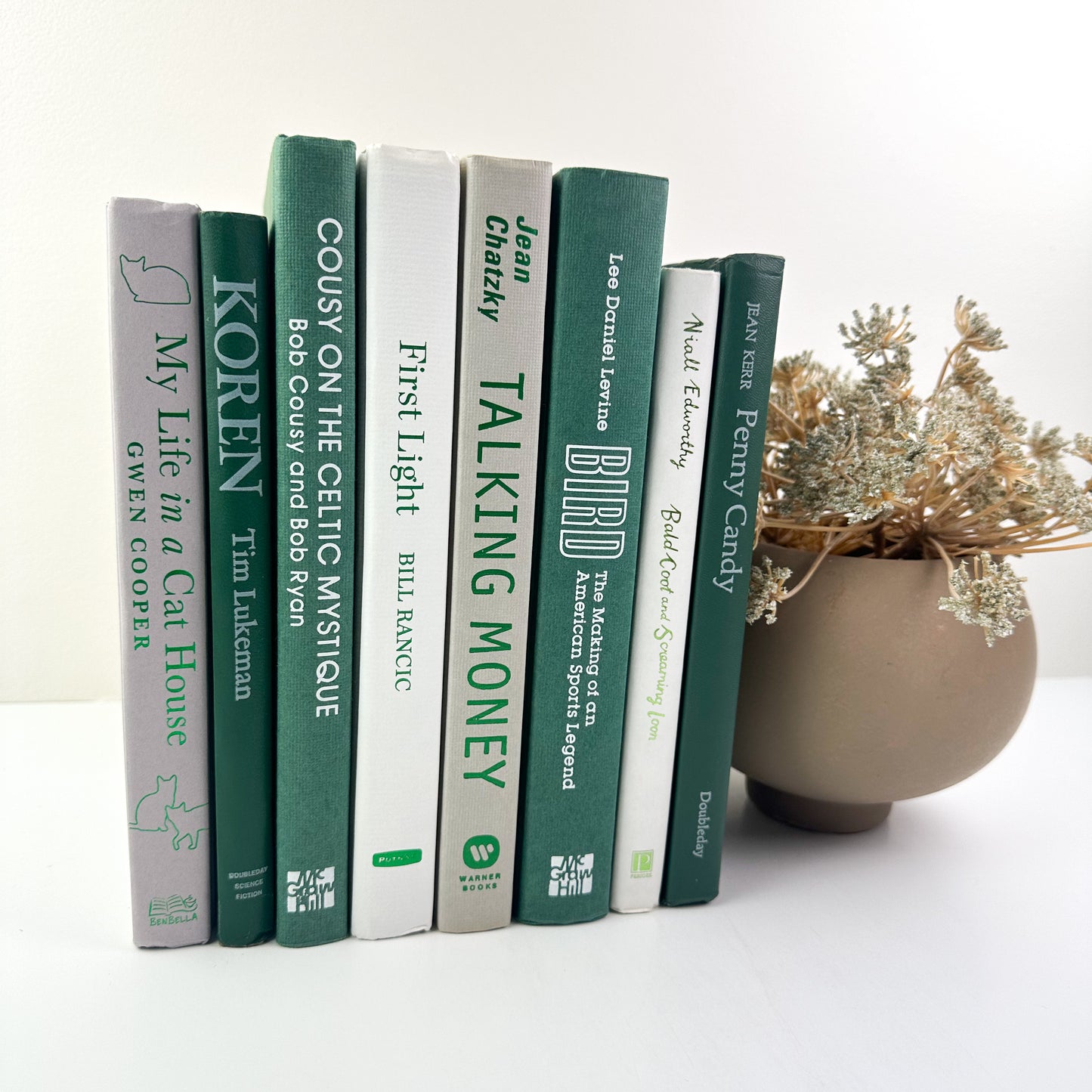 Green and White Staging Books