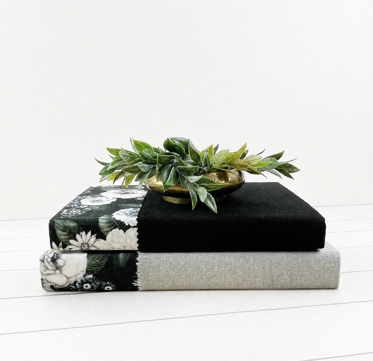 Black and Gray Floral Books for Home Design