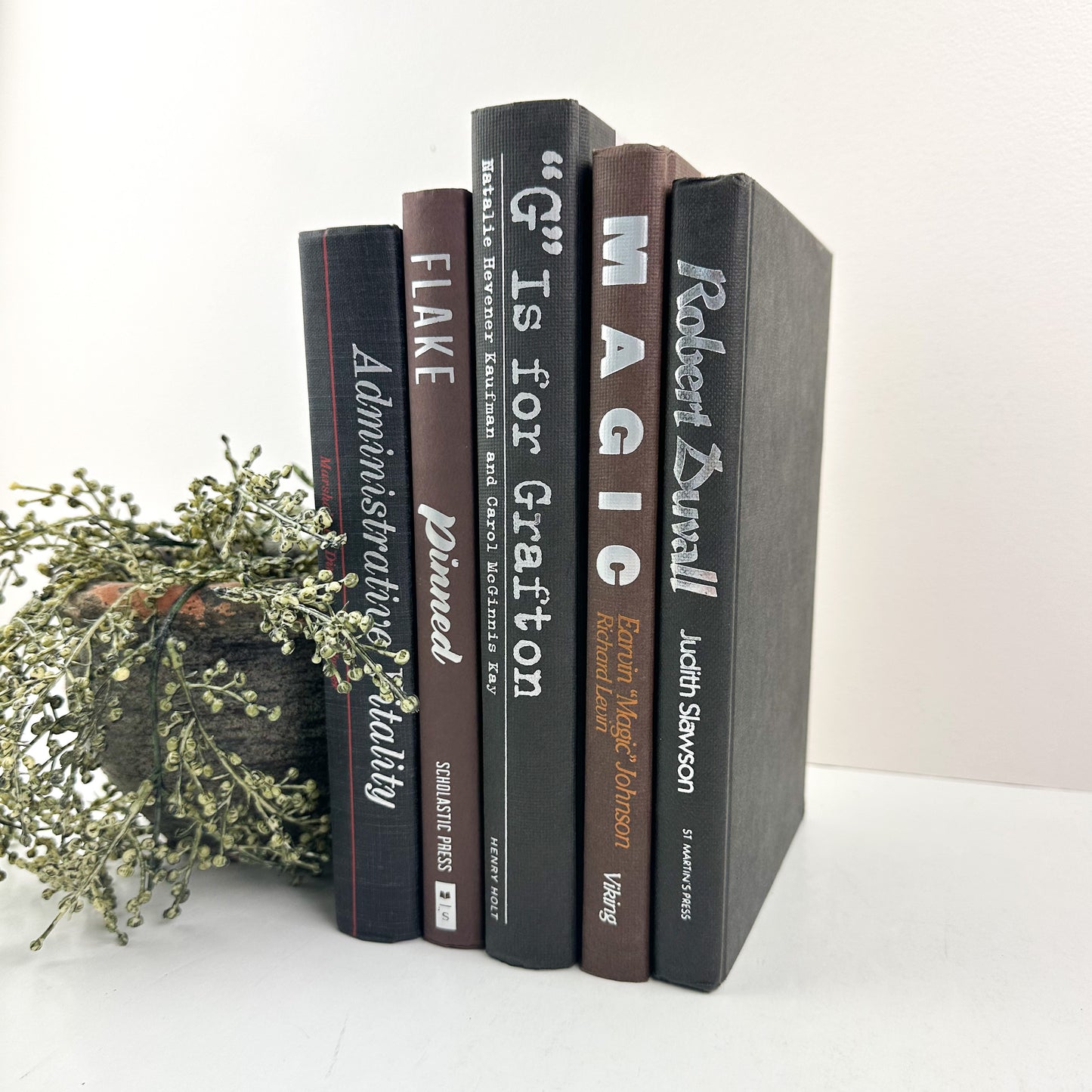 Black and Brown Book Set for Shelf Decor