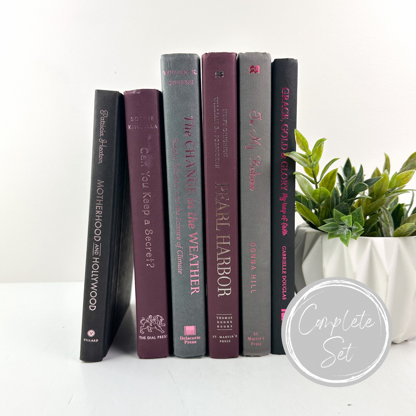 Maroon and Gray Books for Decoration