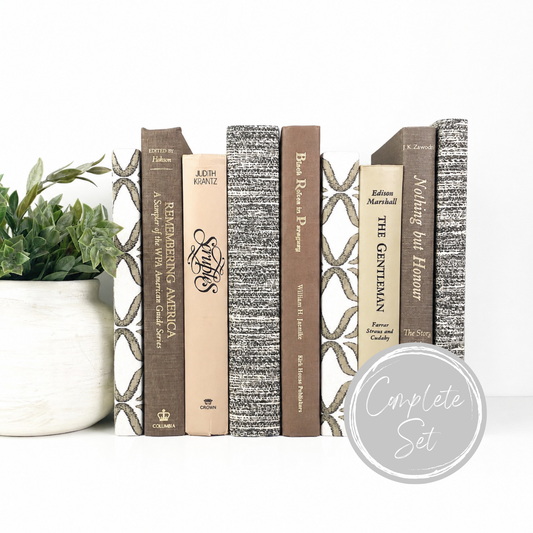 Decorative Neutral Books for Shelf Decor