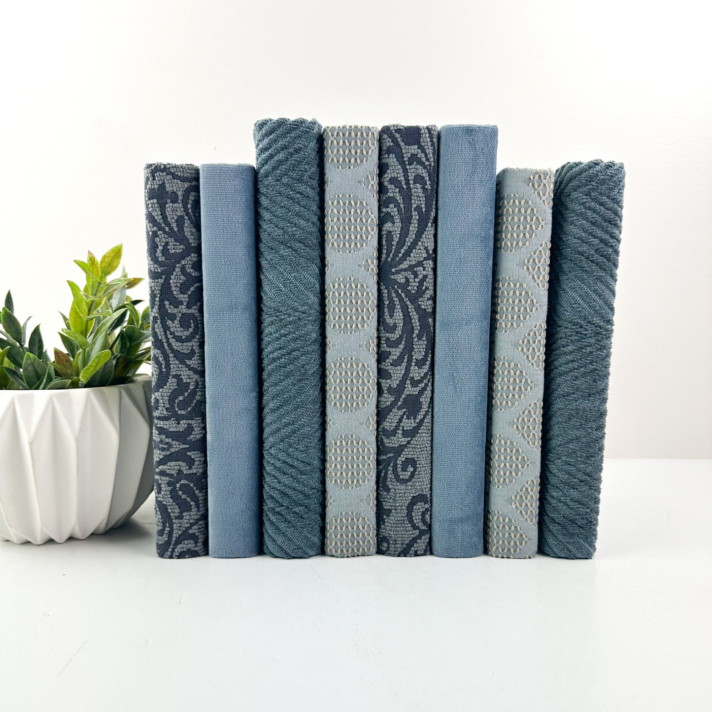 Blue Fabric Covered Book Set