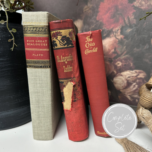 Red Vintage Book Set