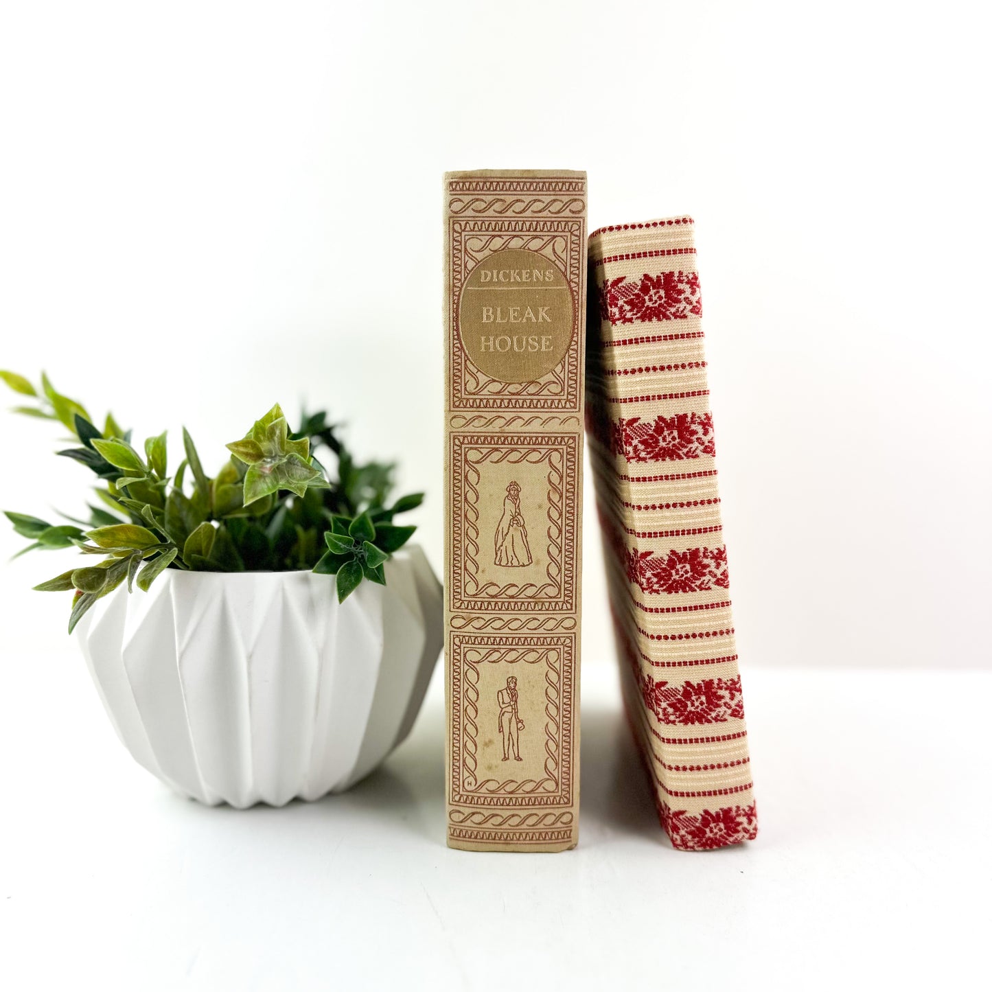 Decorative Book Set with Dickens Vintage Book