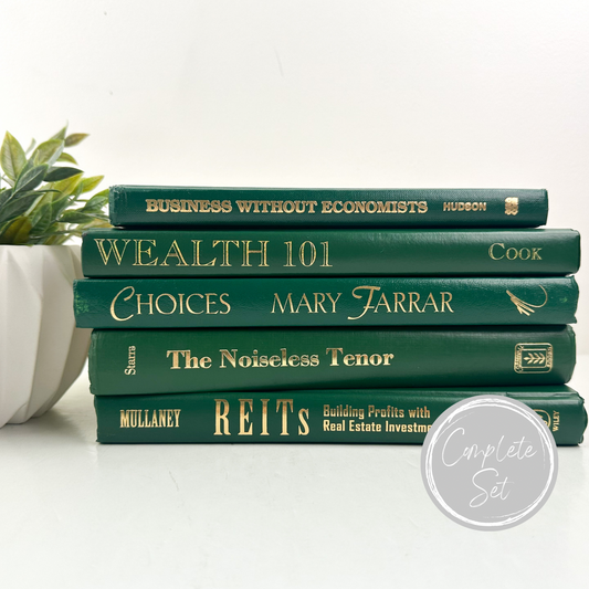 Modern Green Book Set for Shelf Decor