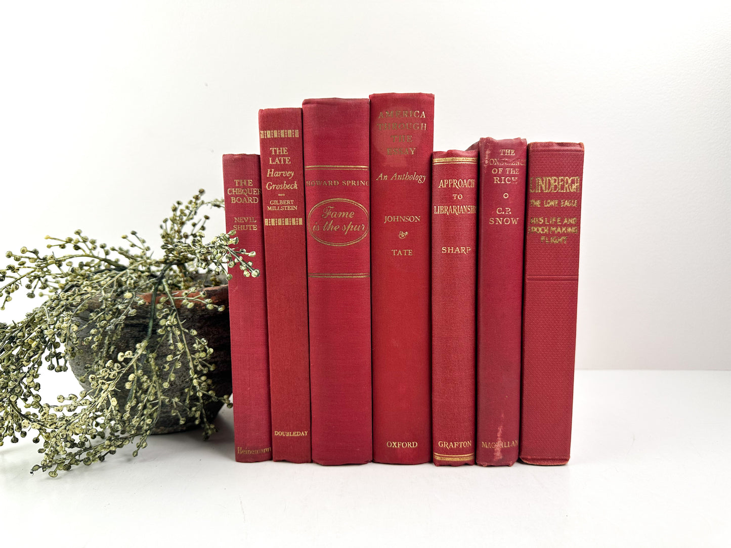 Red and Gold Decorative Books for Decor
