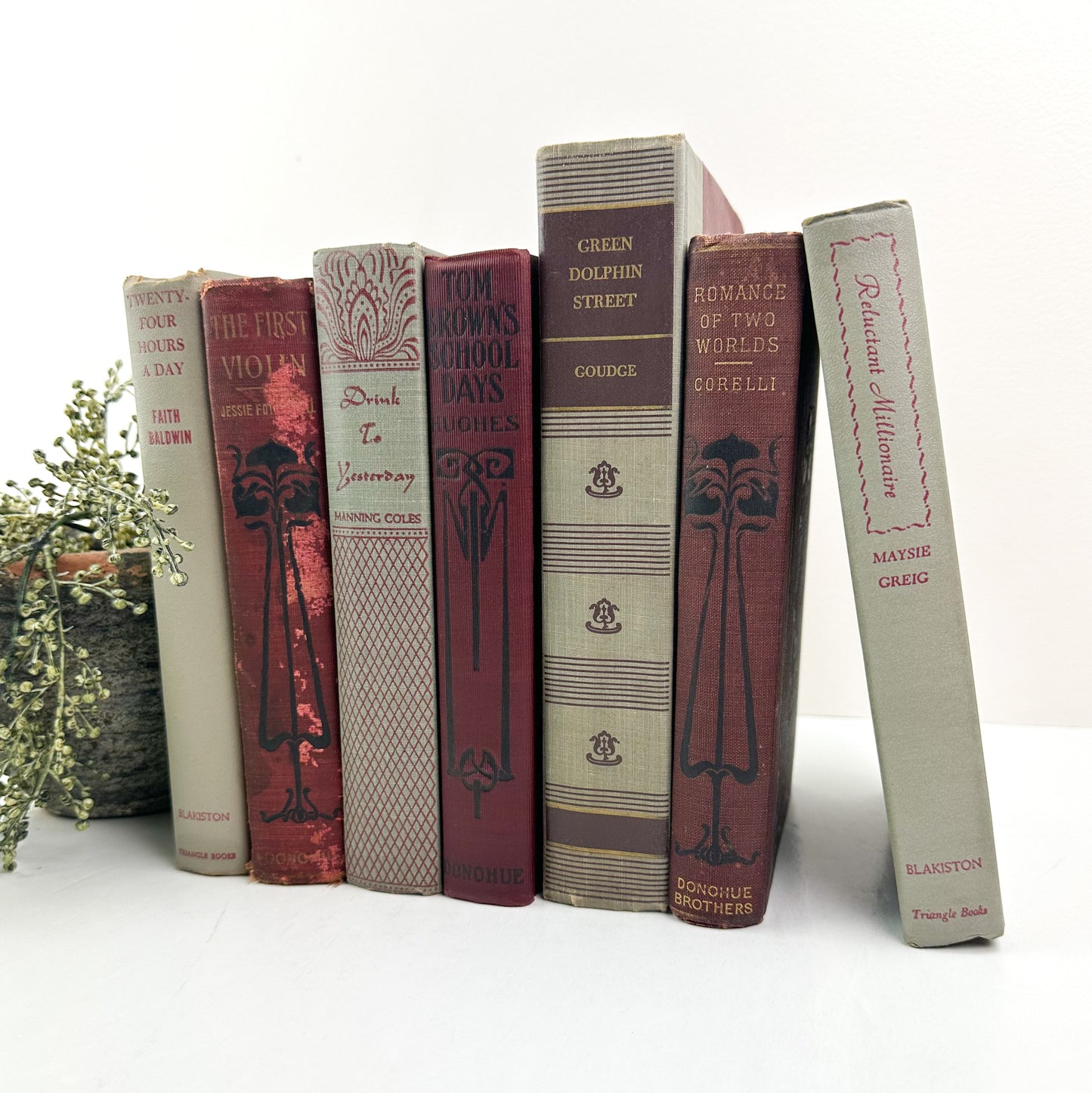 Red and Gray Book Decor