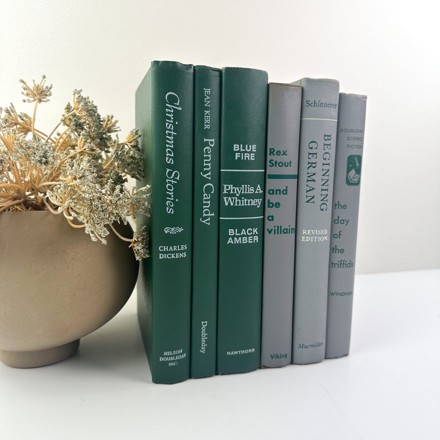 Green and Gray Book Decor