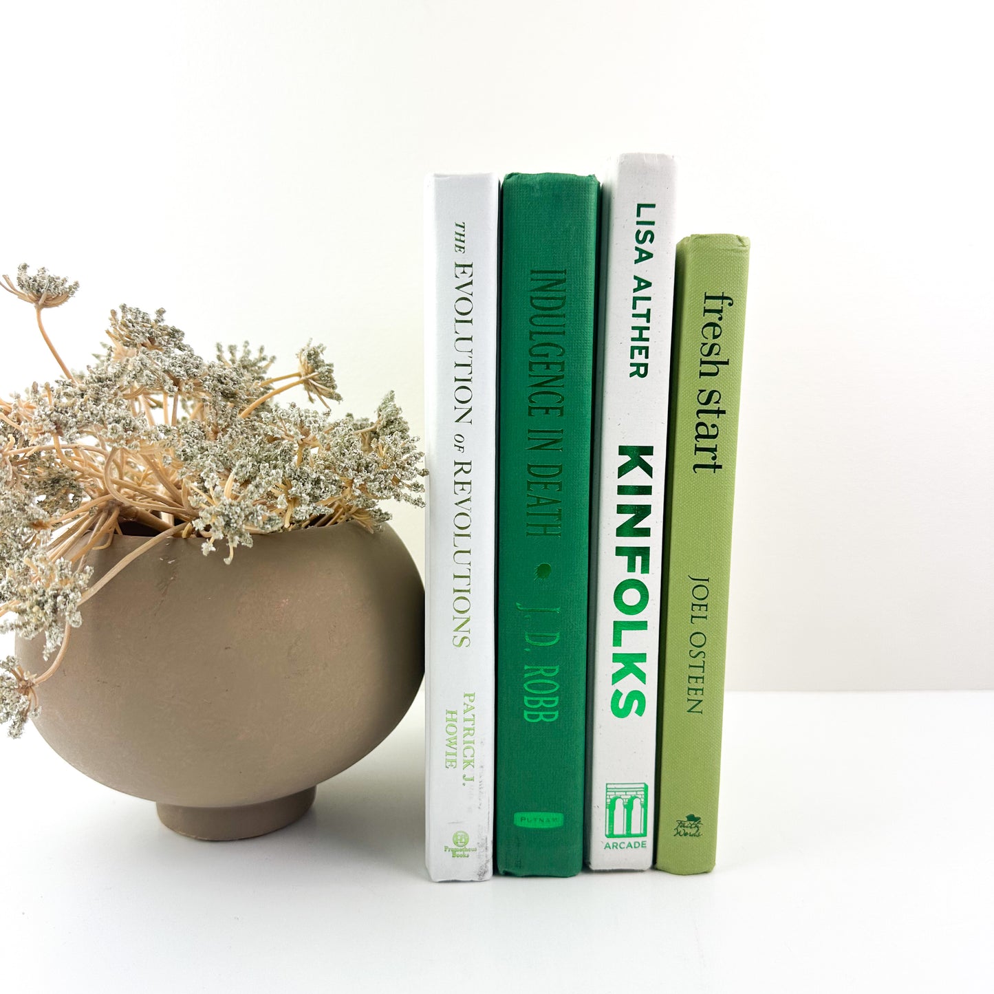 Green and White Set of Books