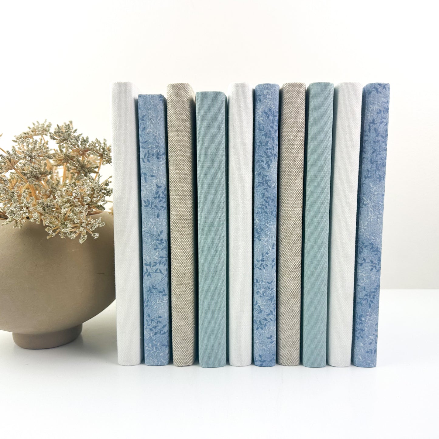 Blue Fabric Covered Book Set