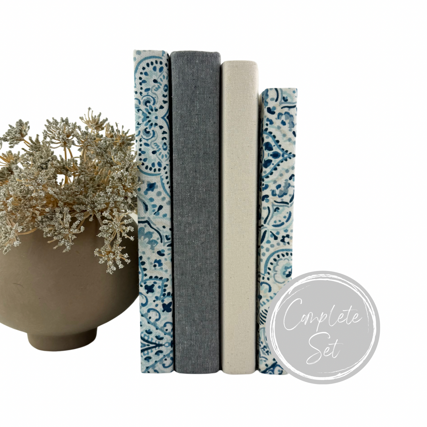 Blue Fabric Covered Books