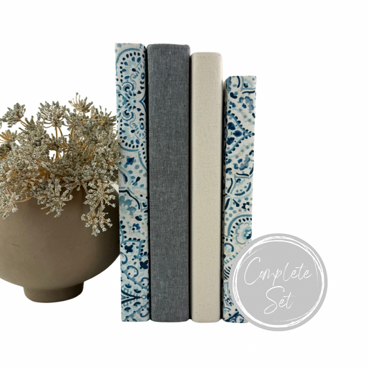 Blue Fabric Covered Books