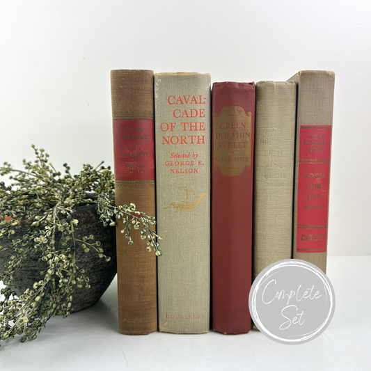 Orange Red Vintage Book Set