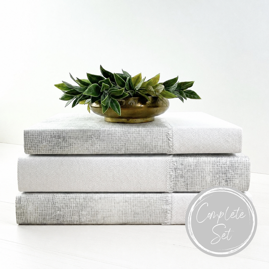 Neutral White and Gray Books for Decor