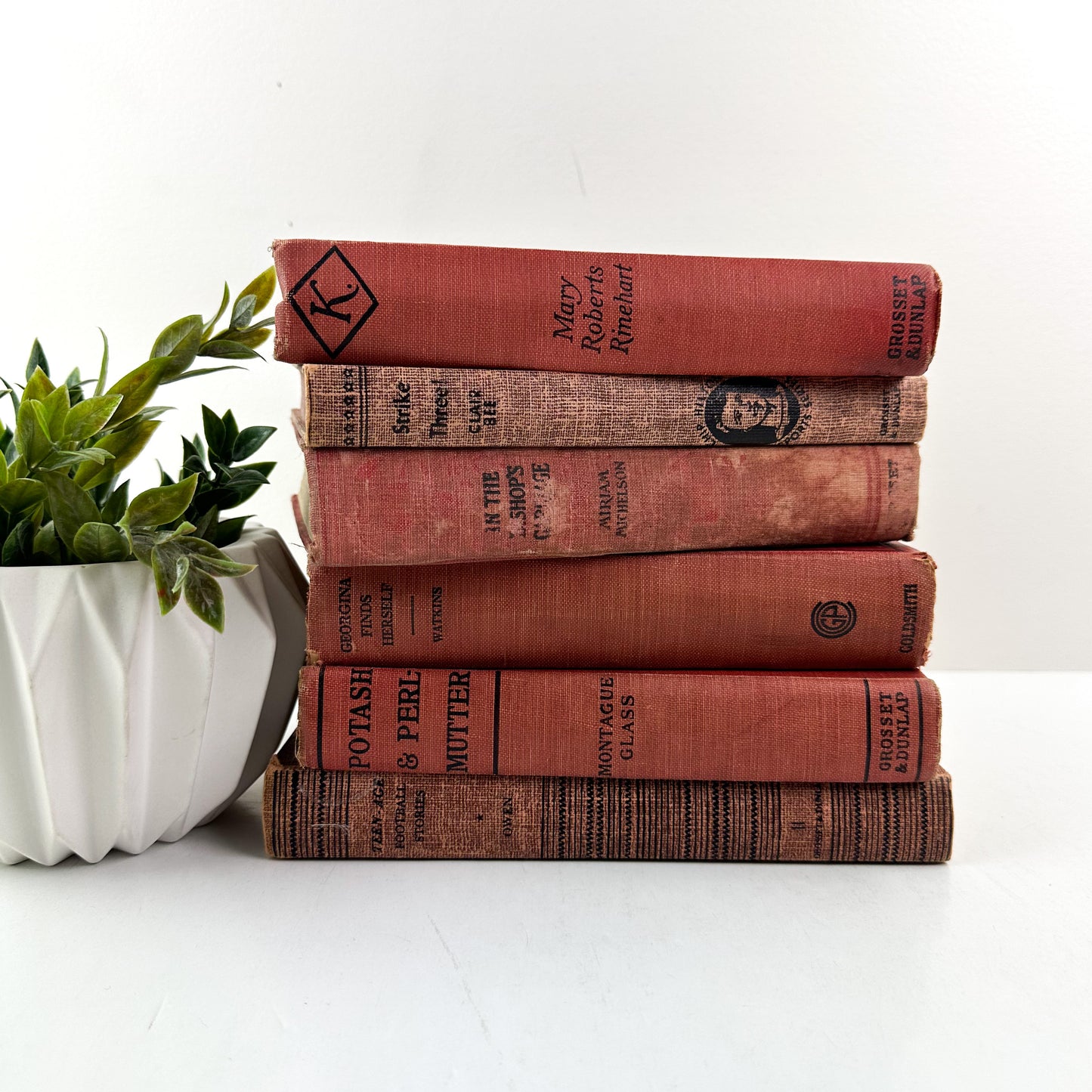 Faded Red Books for Decor