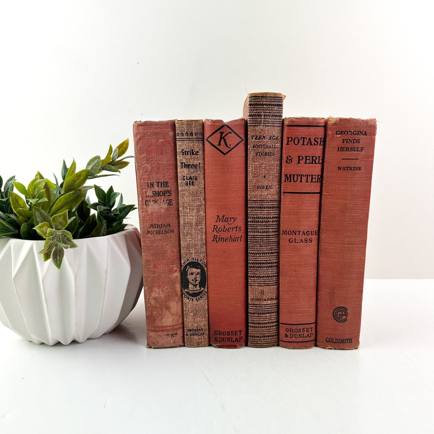 Faded Red Books for Decor