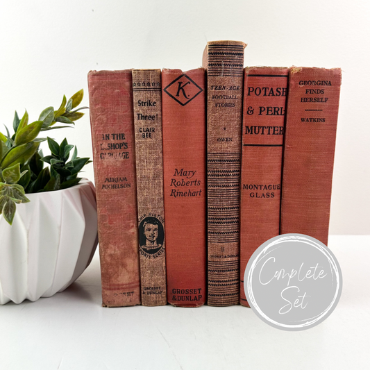 Faded Red Books for Decor