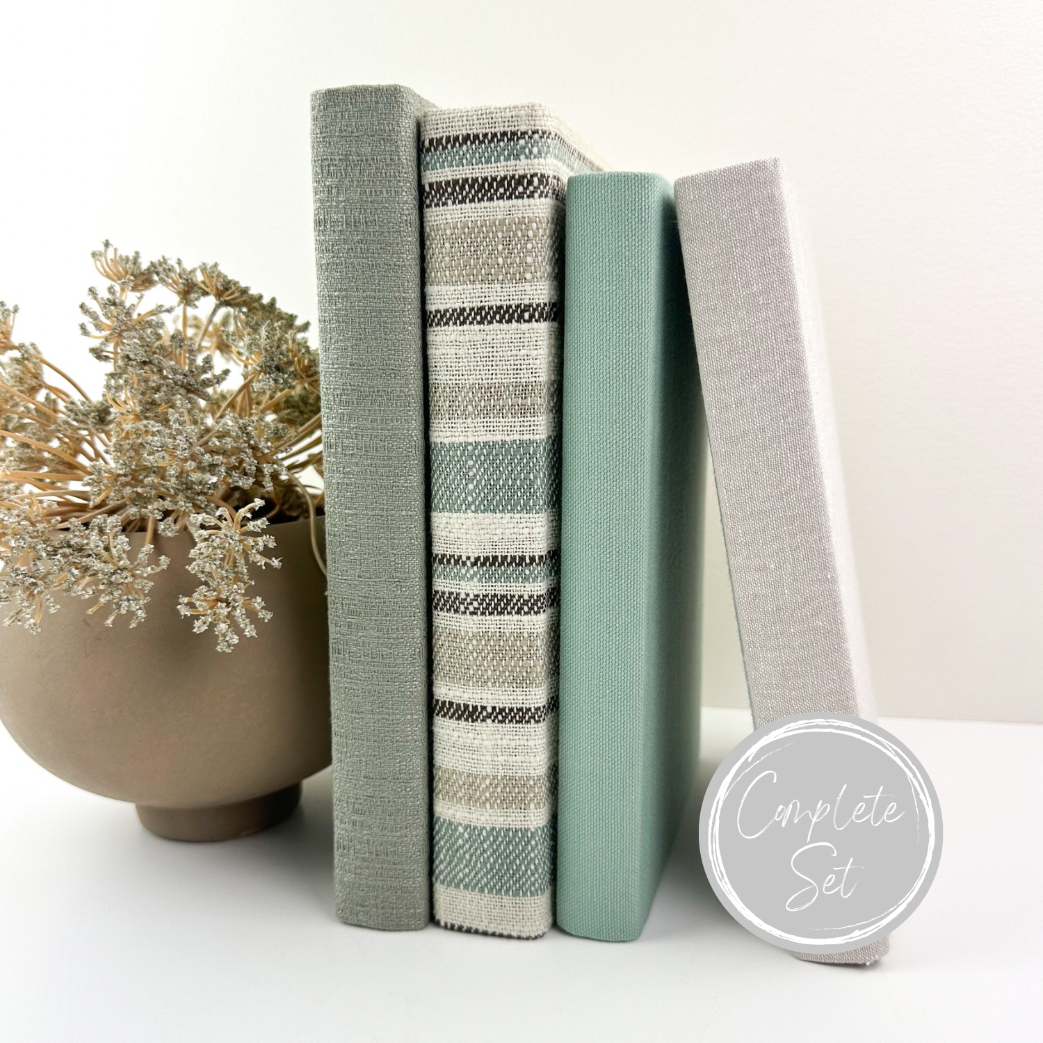 Mint Fabric Covered Book Set – Elements