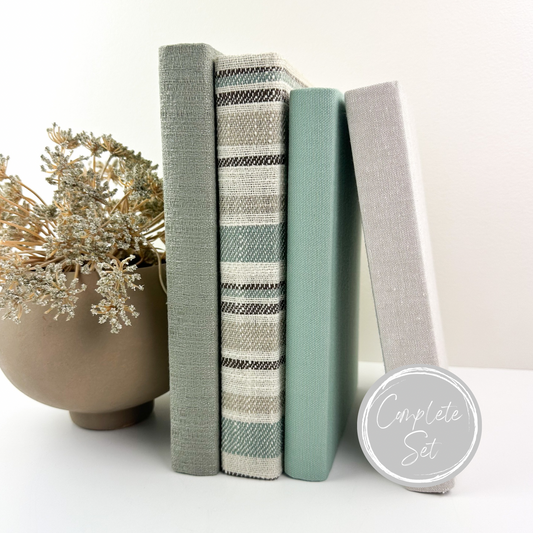 Mint Fabric Covered Book Set