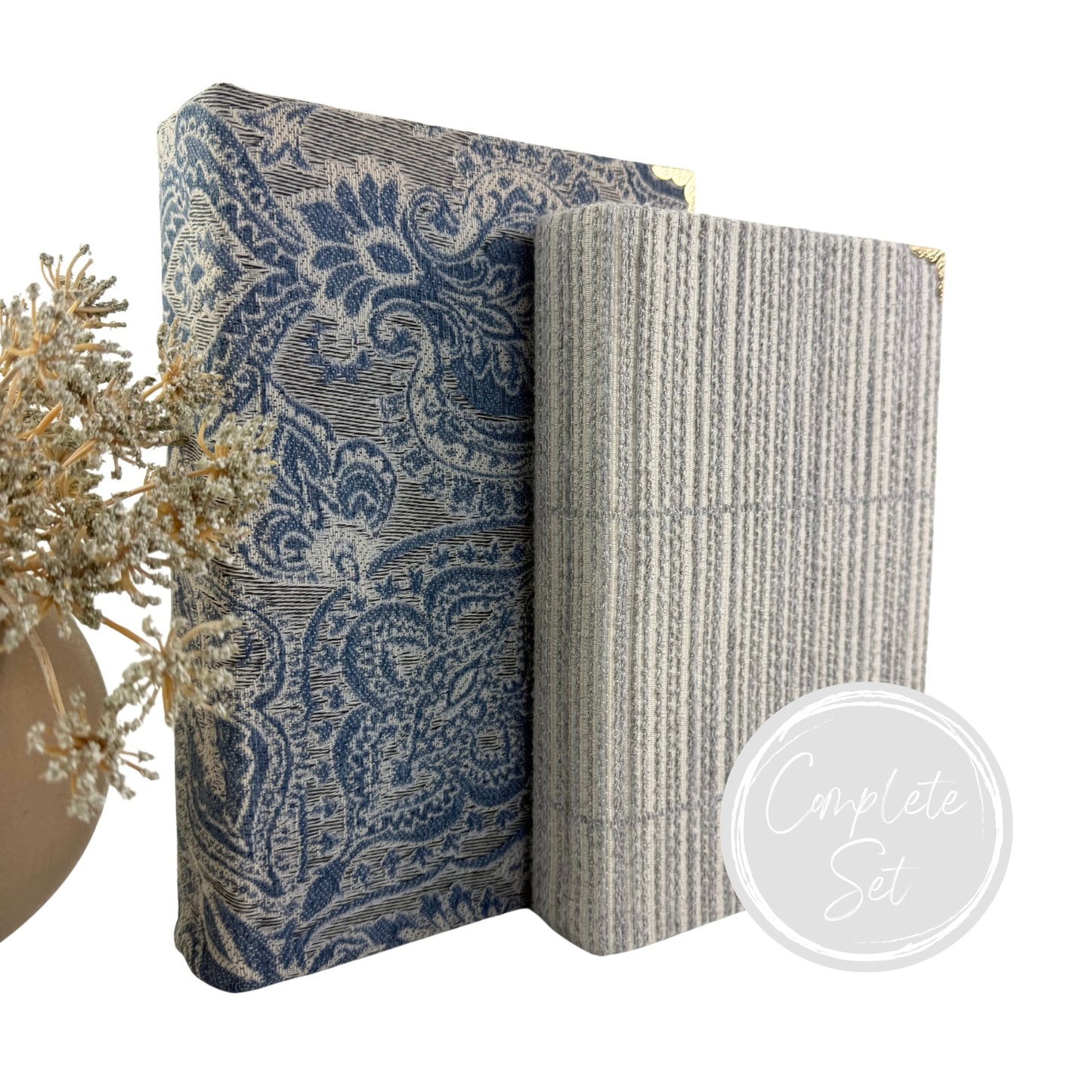 Blue Linen Covered Books